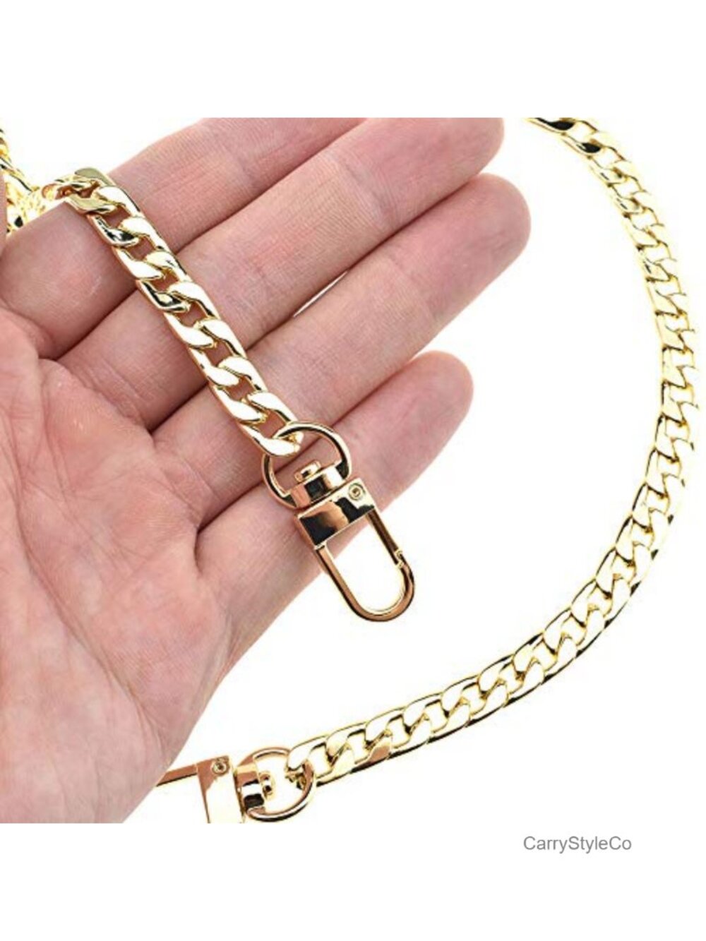Extra Thick Metal Chain Strap Purse Handbag Crossbody 7mm Wide Gold Tone 23.6"